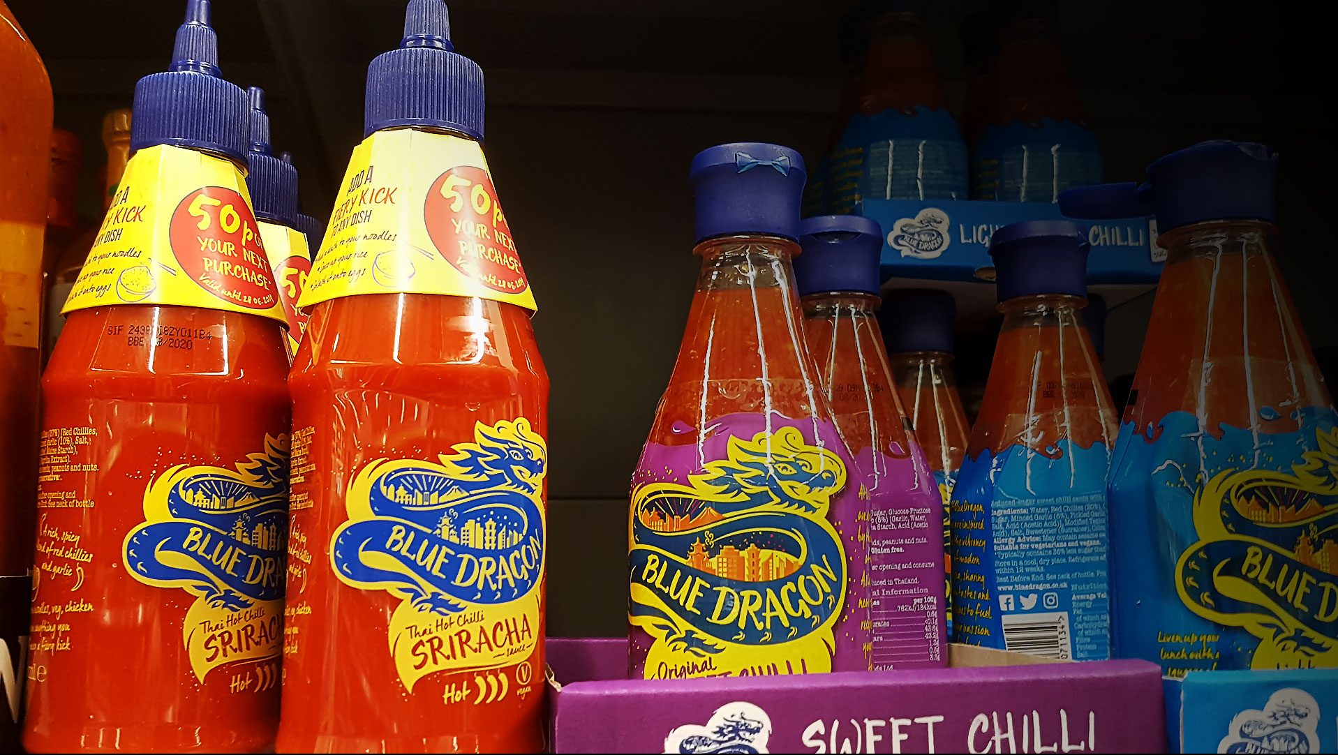 Sriracha Sauce on the shelves of a UK supermarket